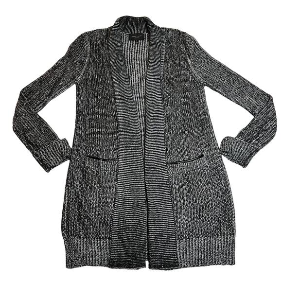Romeo & Juliet Couture Cable Knit Rib Trim Long Line Open Front Cardigan Size S - Picture 1 of 11